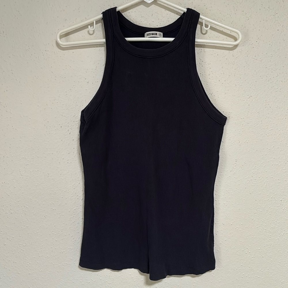 Buck mason surplus rib tank navy medium